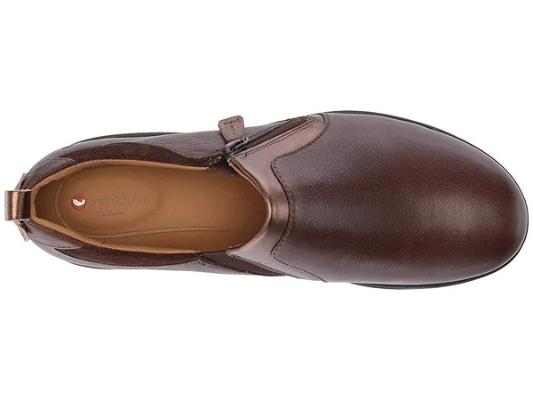 Clarks Un Adorn Zip 6.5 Women's Dark Brown