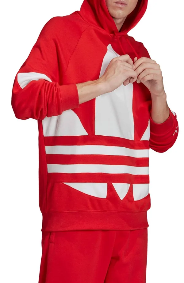 Adidas Men's Originals Big Trefoil Hoodie - Small, Red