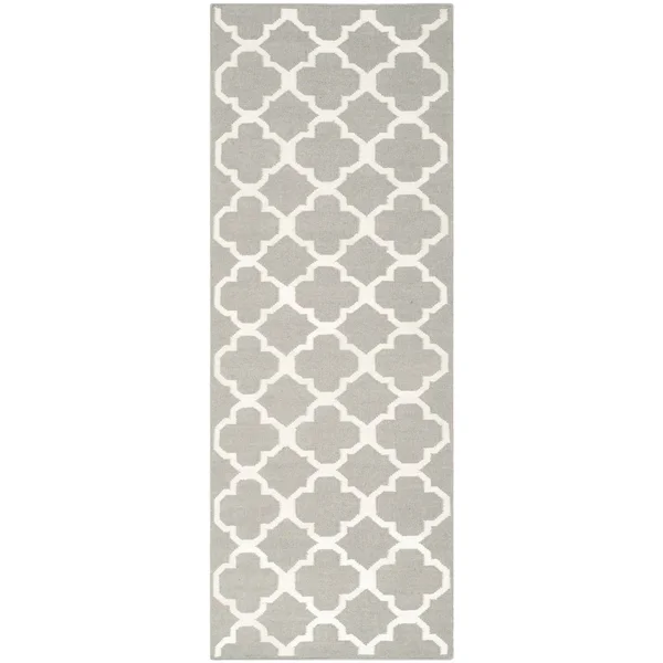 Safavieh Dhurries DHU627B Grey - Ivory Rug 2&6x22 x 9& Runner