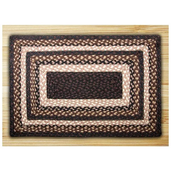 Earth Rugs Oblong-Rectangle Mocha/Frappuccino Braided Rug 4& x6&