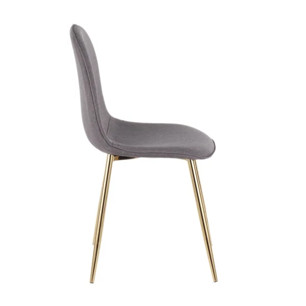 Pebble Chair - Set of 2 - Gold Steel, Cream Velvet