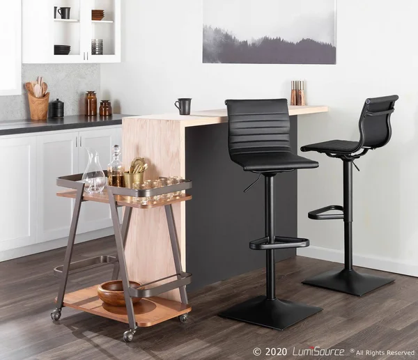 LumiSource Masters Barstool in Black/Black
