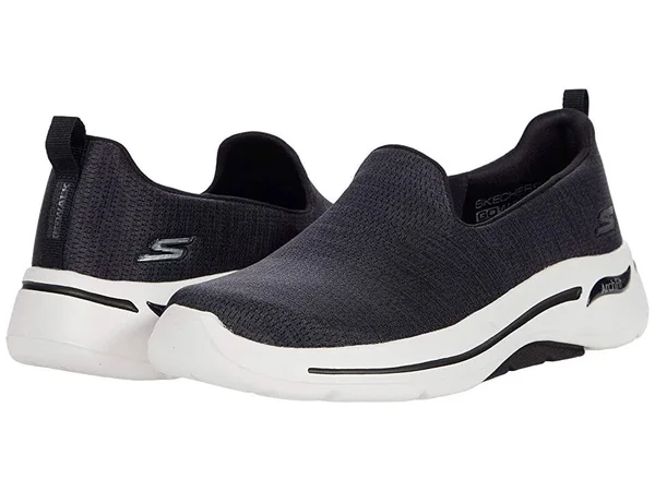 Skechers Women's GOwalk Arch Fit - Unlimited Time Walking Shoes, Black/White, 11.0