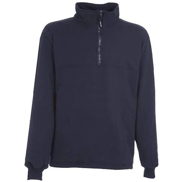 Berne Men's Thermal Lined Quarter Zip Sweatshirt - Navy - M - Tall