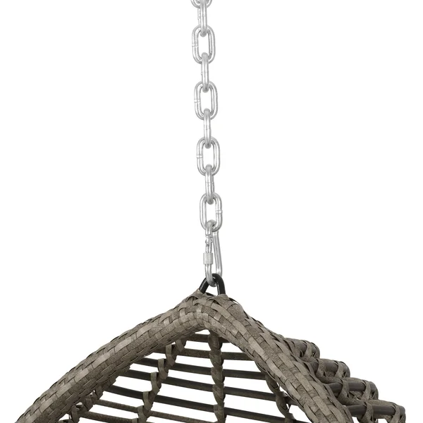 Hempstead Indoor/Outdoor Wicker Hanging Teardrop, Egg Chair (No Stand) Multi-Brown/Khaki