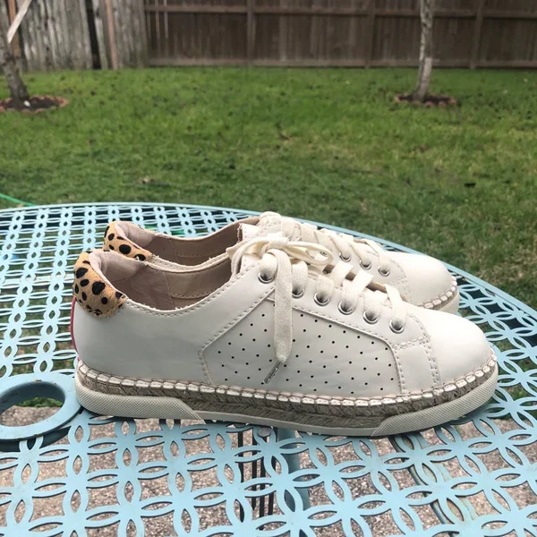 Dolce Vita Morris Espadrille Sneaker -White/Tan/Black Cheetah Print - Women's - White/Tan/Black Cheetah Print