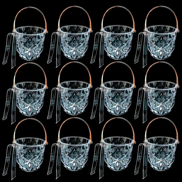 12 Clear Ice Bucket Bar Container Plastic Wine Chiller Tongs Cooler BPA Free 1L