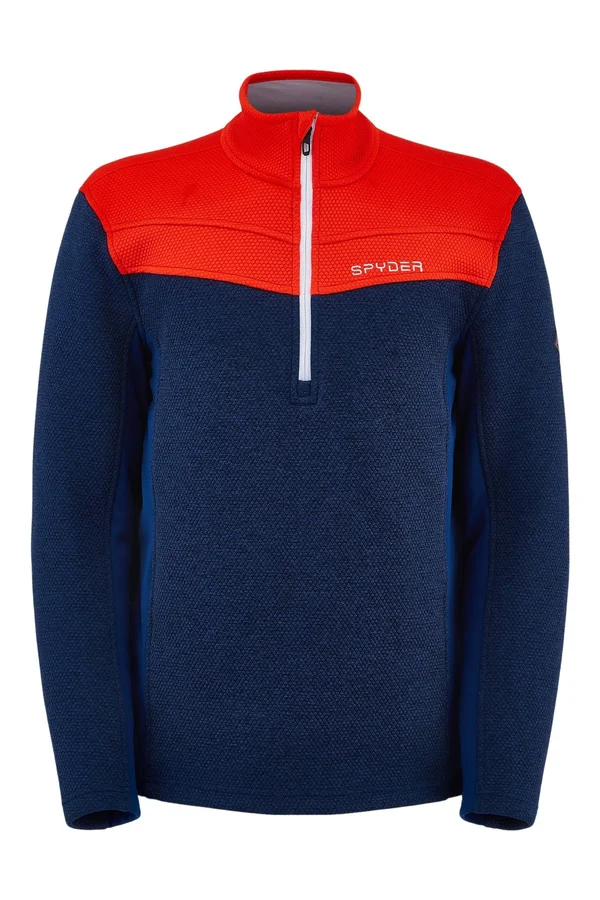 Spyder Men's Encore Half Zip Fleece Jacket - XXL - Abyss - Volcano