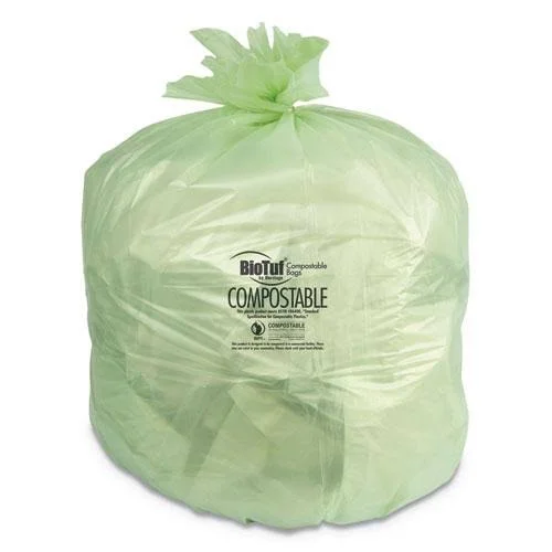 Biotuf Compostable Can Liners, 64 gal, 0.8 mil, 47x22 x 60
