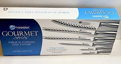Hessler Worldwide Gourmet Series Surgical Stainless Steel Cutlery 7 PC Knife Set