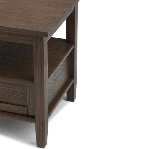 Simpli Home Warm Shaker End Table in Farmhouse Brown