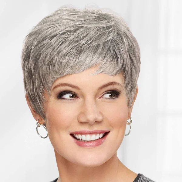 Gray Short Straight Wig by Paula Young Casey WhisperLite Wig