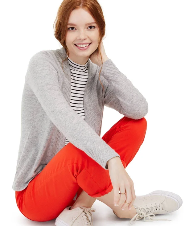 Charter Club Cashmere Open-Front Cardigan, Created for Macy&s - Classic Black