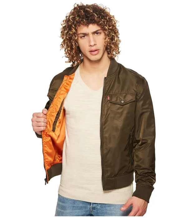 Levi&s Flight Satin Bomber Jacket - Olive at Nordstrom Rack