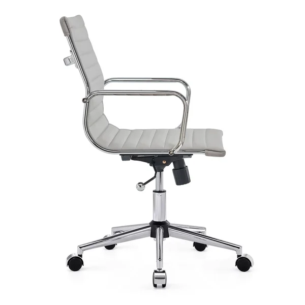 LUXMOD Mid Back Office Chair - Adjustable Swivel Chair, Ergonomic Desk Chair for Extra Back & Lumbar Support. - White