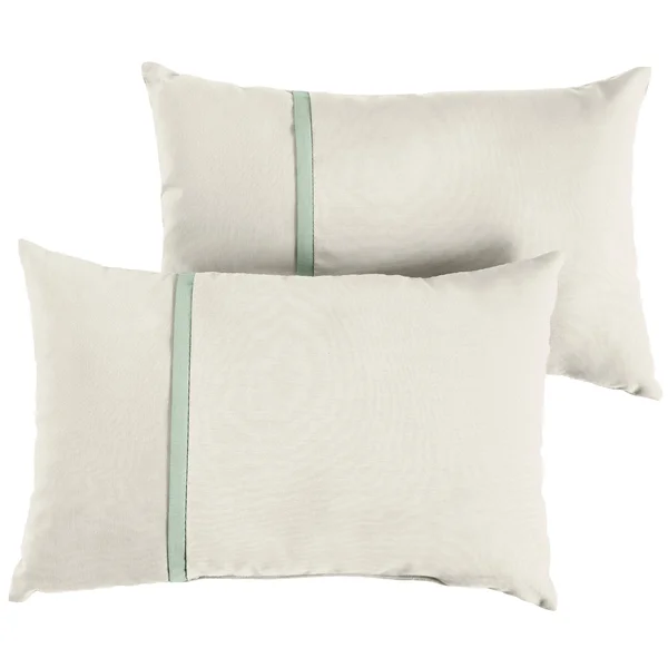 Humble and Haute Humble + Haute Sunbrella Canvas Natural and Canvas Spa Single Small Flange Indoor/ Outdoor Pillows - Set of 2