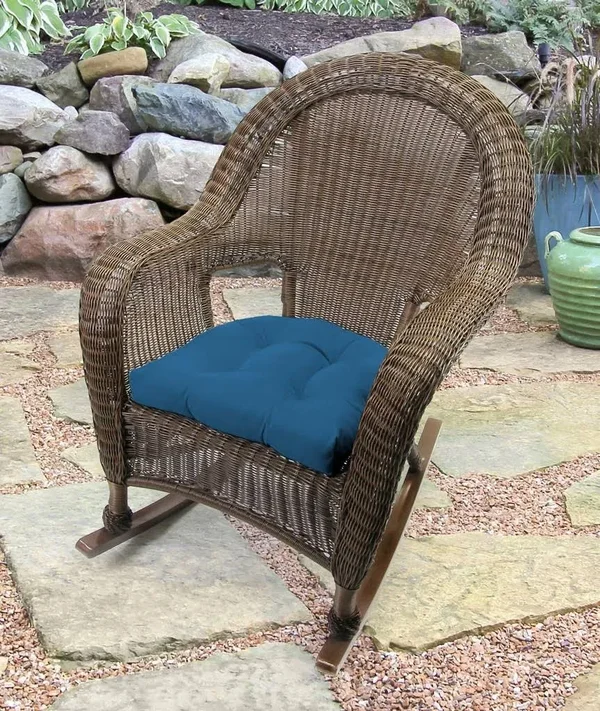 Set of 2 Outdoor 18x22 Wicker Chair Cushions-Sunbrella Cavas Regatta Glen Raven - Jordan Manufacturing 9915PK2-3740H
