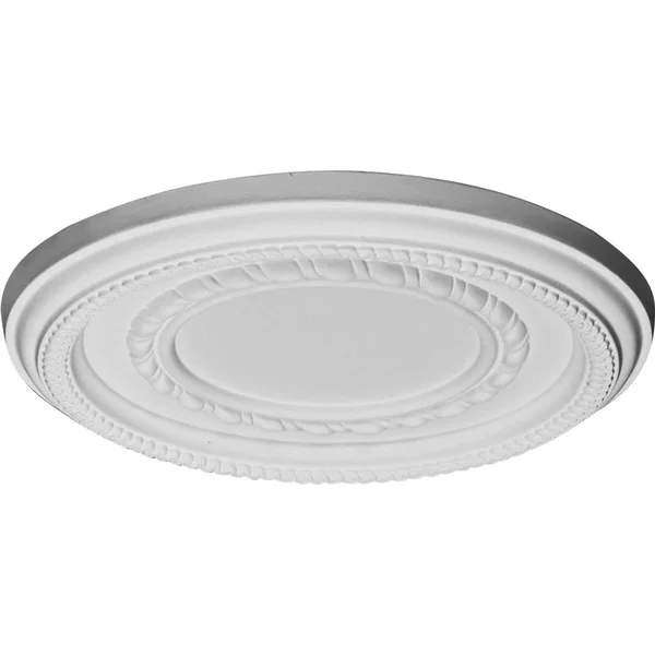 12 5/8x22OD x 1 1/8x22P Federal Roped Small Ceiling Medallion (Fits Canopies Up to 6x22) - Hand-Painted Copper Green Patina
