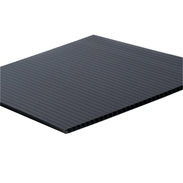 Sabic Polymershapes 48 in. x 96 in. x 0.157 in. Black Corrugated Plastic Sheet (10-Pack)