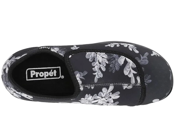 Propet Women's Cush N foot, Size: 8, Black Floral