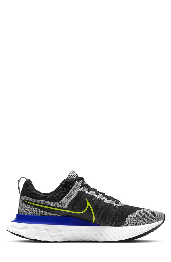 Nike React Infinity Run Flyknit 2 White/Black Men's Running Shoes, Size: 7.5