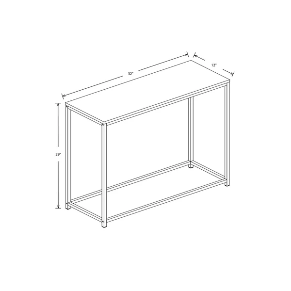Safdie & Co. Console Table-Dark Taupe/Black Metal