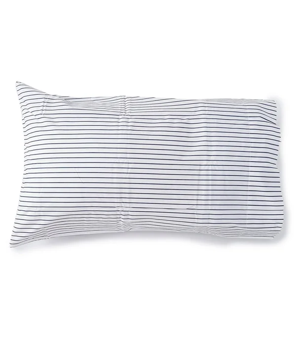 Ralph Lauren Prescott Stripe Flat Sheet - Queen - Summer Blue/White
