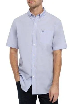 Chaps Men's Micro Houndstooth Blue Shirt - Purple - S