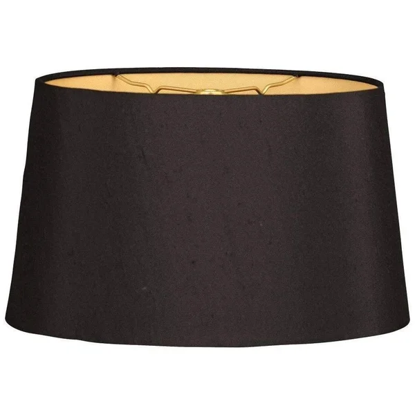 Royal Designs Shallow Oval Hardback Lamp Shade, Black, 16 x 18 x 9.5 (Color)