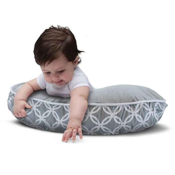 Boppy Luxe Nursing Pillow and Positioner, Ring Toss Gray