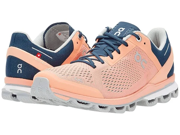 on Cloudsurfer Running Shoe Women's - Coral/Navy, 9