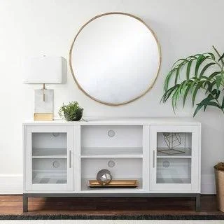 Porch & den Dart 52-Inch TV Console with Metal Legs - White