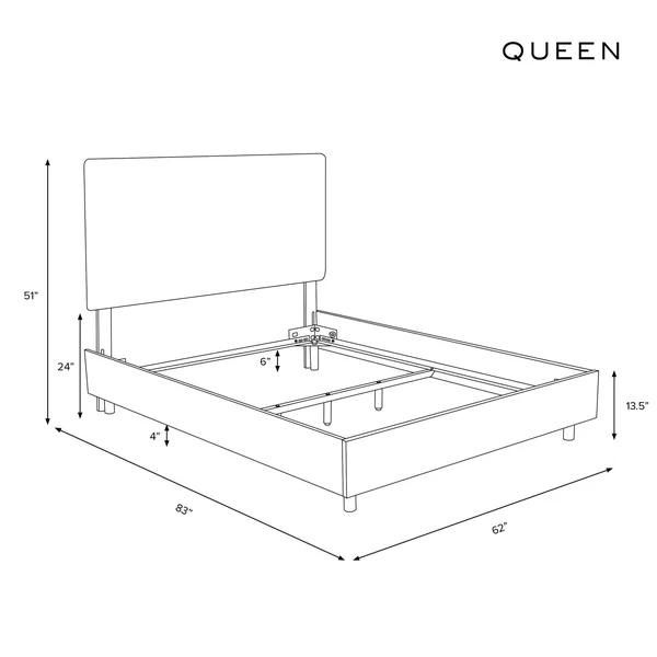 Queen Dolce Bed Gray Linen - Skyline Furniture