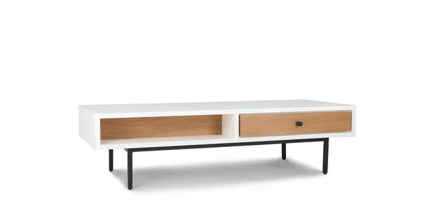 Article White and Oak Bios Rectangular 53x22 Coffee Table