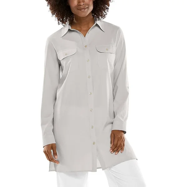 Coolibar Women's Tunic Shirt, SPF Shirts for Women, Grey, XX-Large