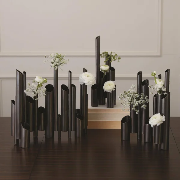 Multi Pipe Vase-Brass-Sm - Global Views 9.92977