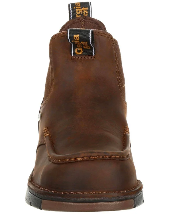 Georgia Boot Men's Athens Chelsea Waterproof Work Boots - Dark Brown