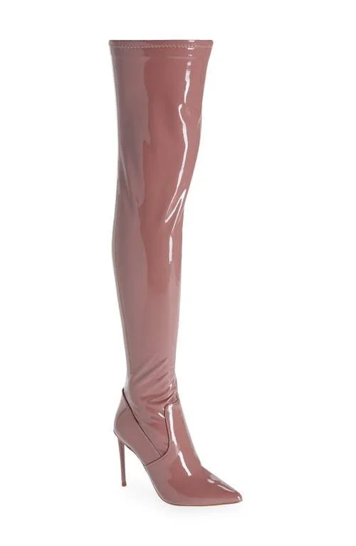 Steve Madden Viktory Over The Knee Boot, Size 5.5 in Mauve Pat at Nordstrom