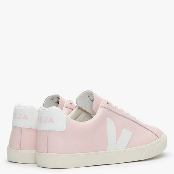 Veja Espar Logo Leather Petale White Trainers Size: 38 - Colour: Pink L