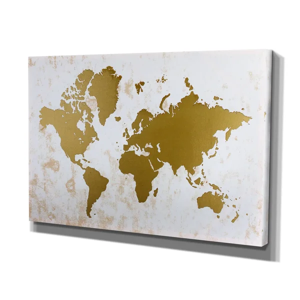 Wexford Home 'Champagne Gold Map' Wall Art (Modernism)