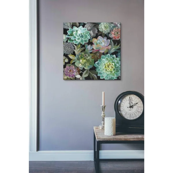 Epic Graffiti Floral Succulents V2 Crop by Danhui Nai - Giclee Canvas Wall Art - 26x22 x 26x22