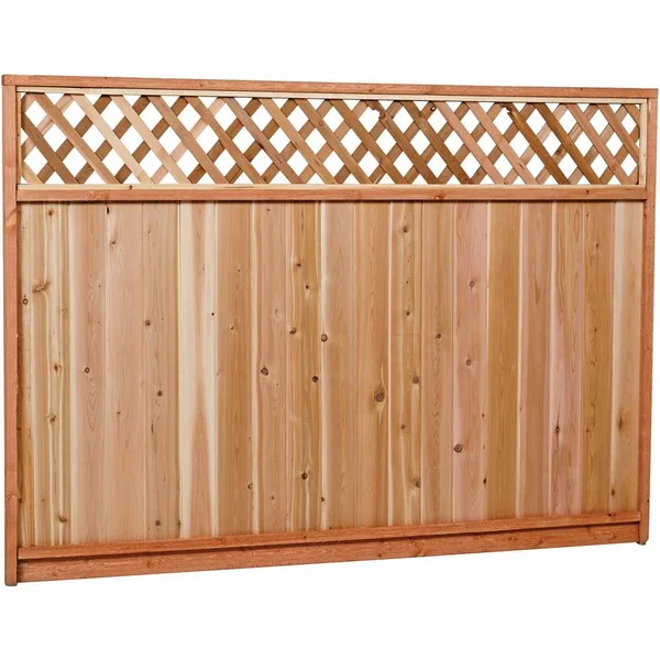 6 ft. x 8 ft. Premium Cedar Lattice Top Fence Panel with Stained (SPF) Frame (Actual Size: 68-3/8 in. H x 96 in. W)