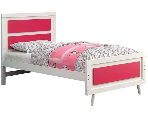 Furniture of America Alivia White Pink Full Bed