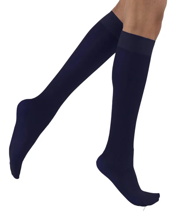 Juzo Soft 30-40 mmHg Open Toe Knee High, III, Regular, Navy