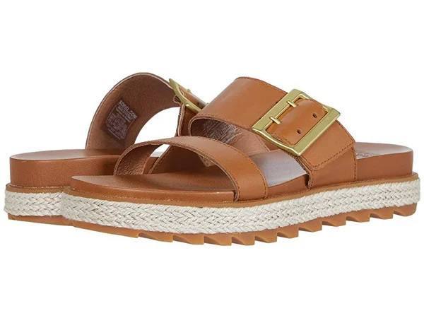 Sorel Women's Roaming Buckle Slide Jute Sandal - 10.5 - Camel Brown