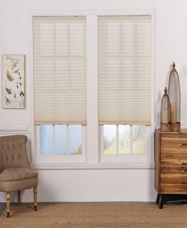 Cordless Light Filtering Pleated Shade, 35x72 - Ecru