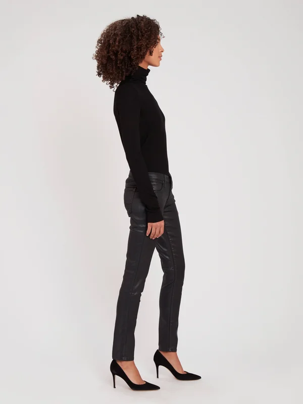 Women's Ag Leatherette Legging Ankle in Super Black