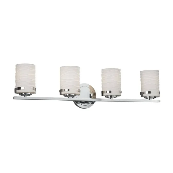 Justice Design POR-8454-10-BMBO-CROM Atlas 4-Light Bath Bar in Polished Chrome