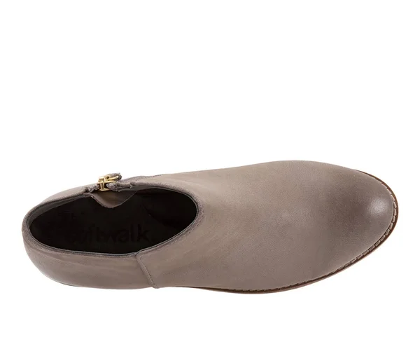 SoftWalk Women's Rocklin Boot - Size: 9.5, Light Grey Leather
