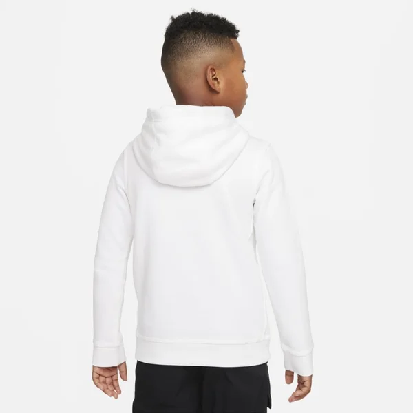 Nike Sportswear Club Fleece Big Kids& Pullover Hoodie in White, Size: XL, CJ7861-107